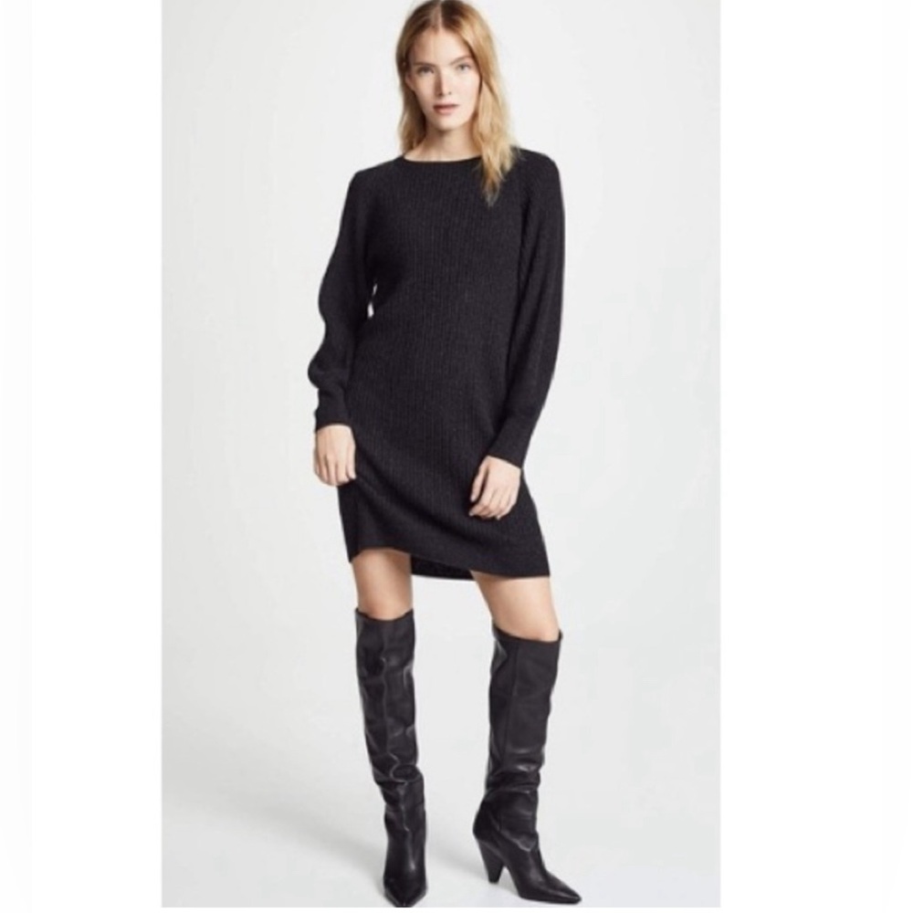 Vince wool and cashmere blend black sweater dress